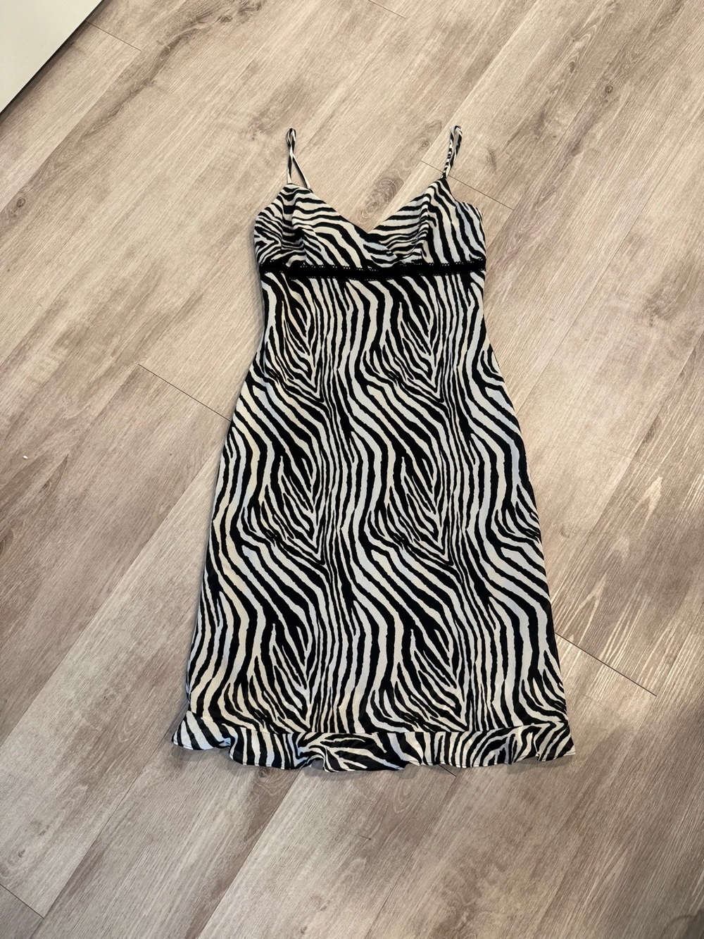 Express Y2K Vintage Zebra Print Midi Dress